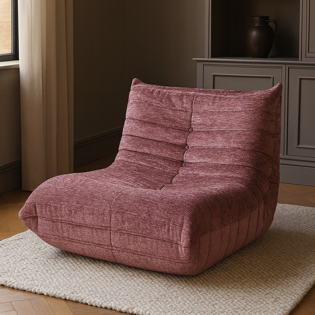 LUME リーンロゼ風ソファ 1人かけソファー T205 真空圧縮されたソファ 開封するとふくらんで元に戻るタイプ