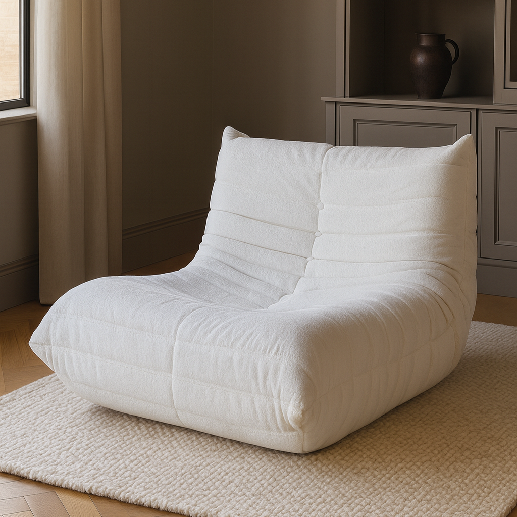 LUME リーンロゼ風ソファ 1人かけソファー T205 真空圧縮されたソファ 開封するとふくらんで元に戻るタイプ