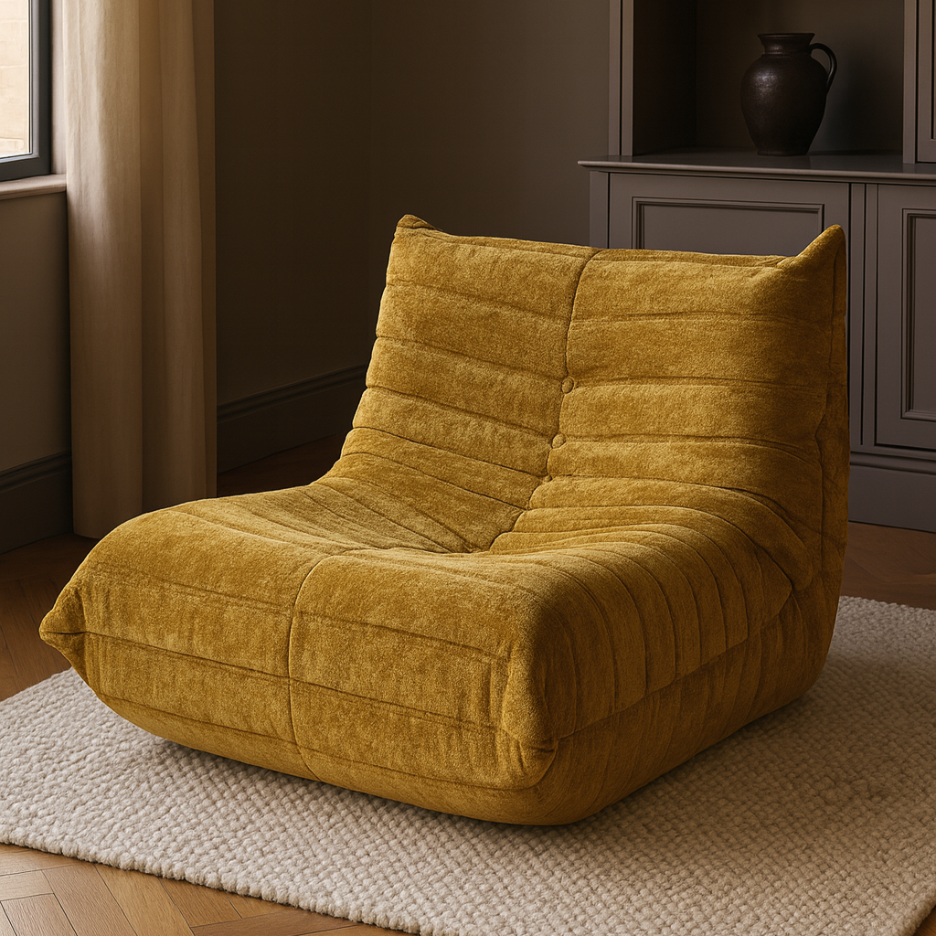 LUME リーンロゼ風ソファ 1人かけソファー T205 真空圧縮されたソファ 開封するとふくらんで元に戻るタイプ