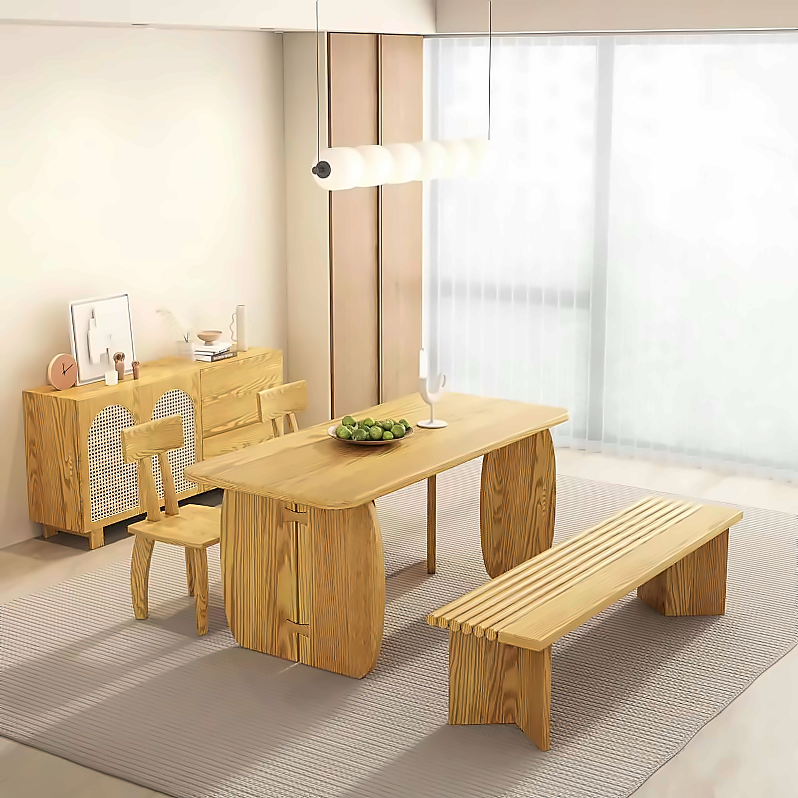 Livora One MOKU T802北米産FAS級ホワイトアッシュ　無垢材　ダイニングテーブル　ナチュラル　ウォールナットブラウン　160　180