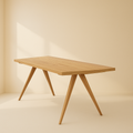Livora One MOKU T807　北米産FAS級ホワイトアッシュ　無垢材　ダイニングテーブル　ナチュラル　ウォールナットブラウン　160　180　200