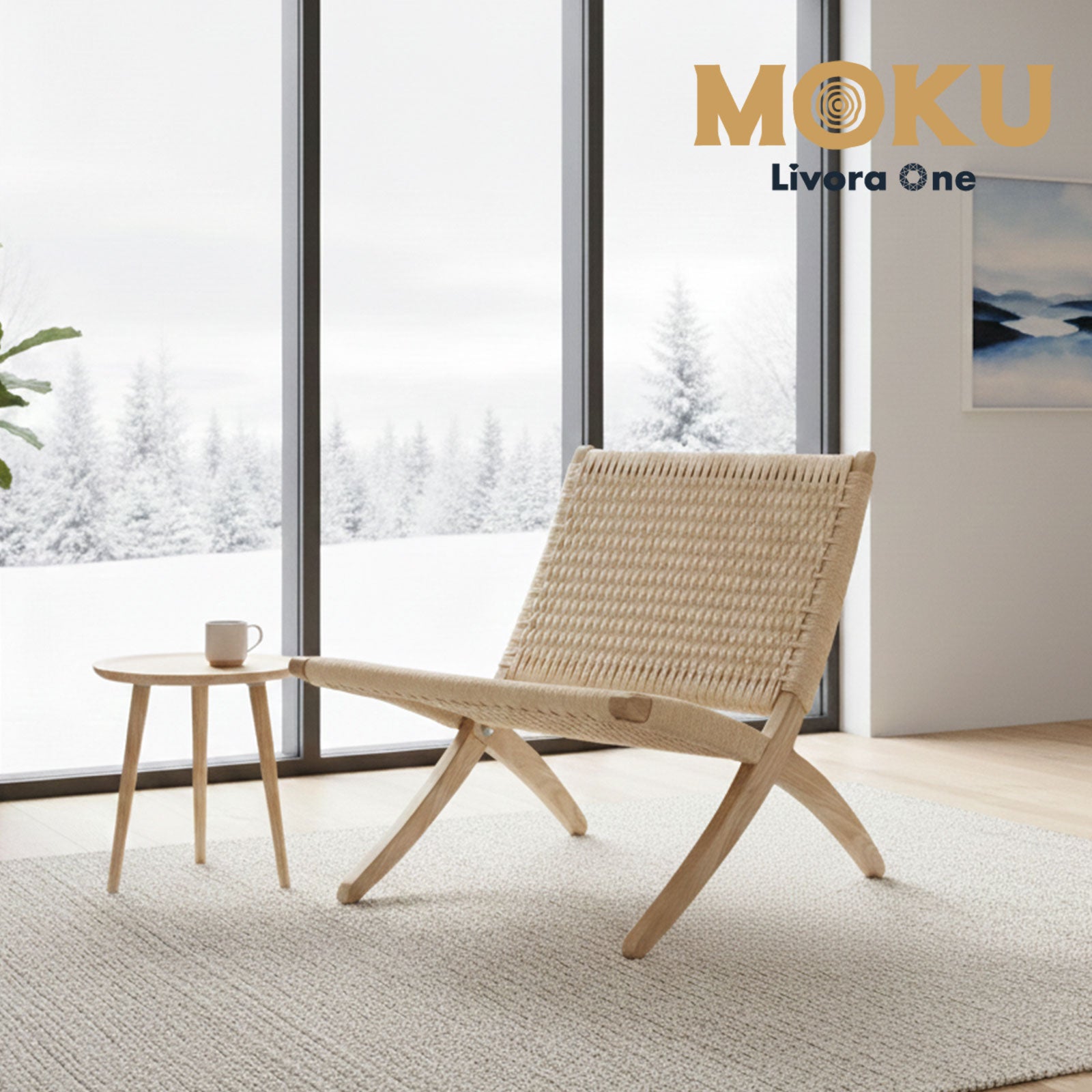 Livora One MOKU　ZS601 折りたたみフォールディングチェア　キューバチェア型   
ラウンジチェア　北欧風　