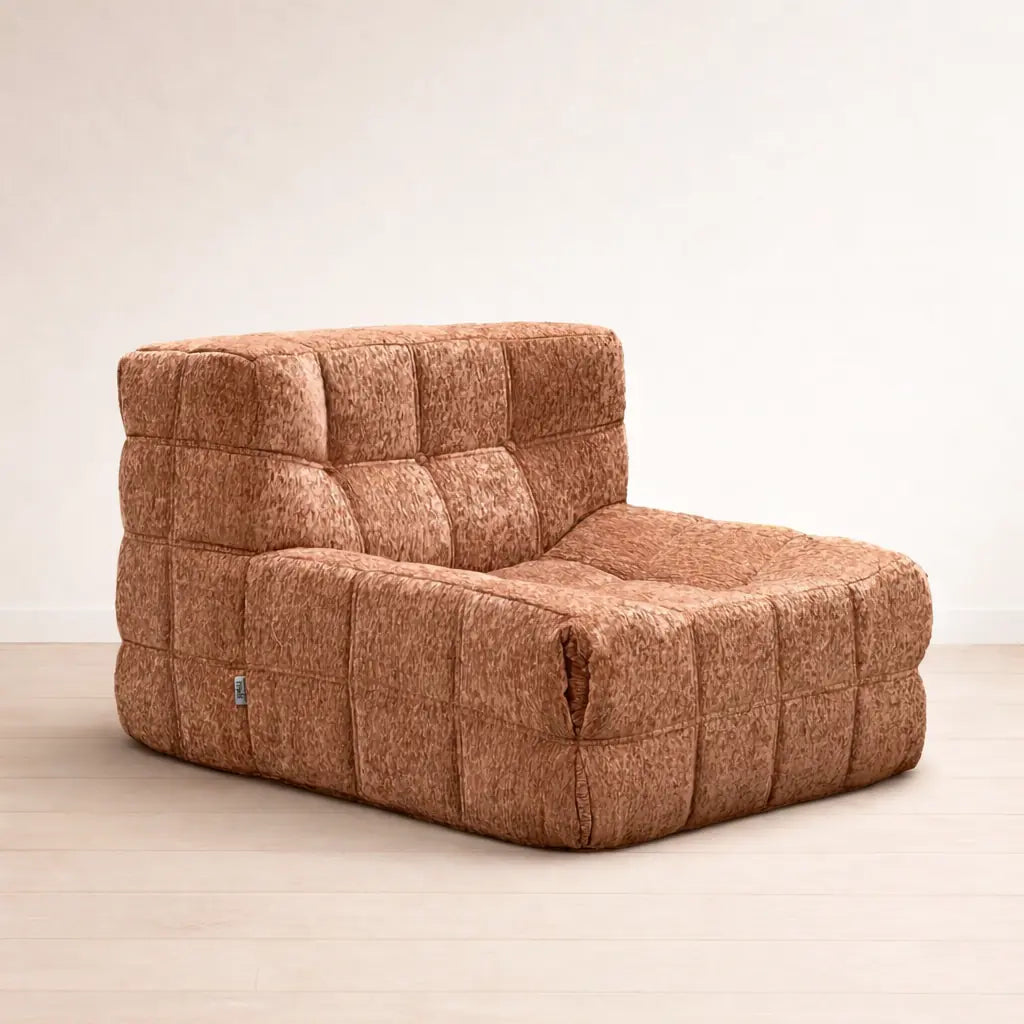 Livora One LUME　圧縮ロールソファ　リーンロゼ・ロゼカシマ風　軽量　一人用　テラコッタ　オレンジ　ブラウン