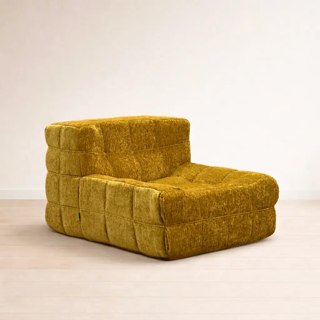 Livora One LUME　圧縮ロールソファ　リーンロゼ・ロゼカシマ風　軽量　一人用　搬入しやすい　マスタードイエロー　からし色