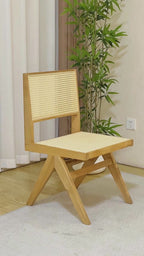 Livora One MOKU P804 北米産FAS級ホワイトアッシュ　無垢材　人口ラタン　ダイニングチェア　ナチュラル　ウォールナットブラウン　　アジアン　北欧風　カフェ　レストラン　