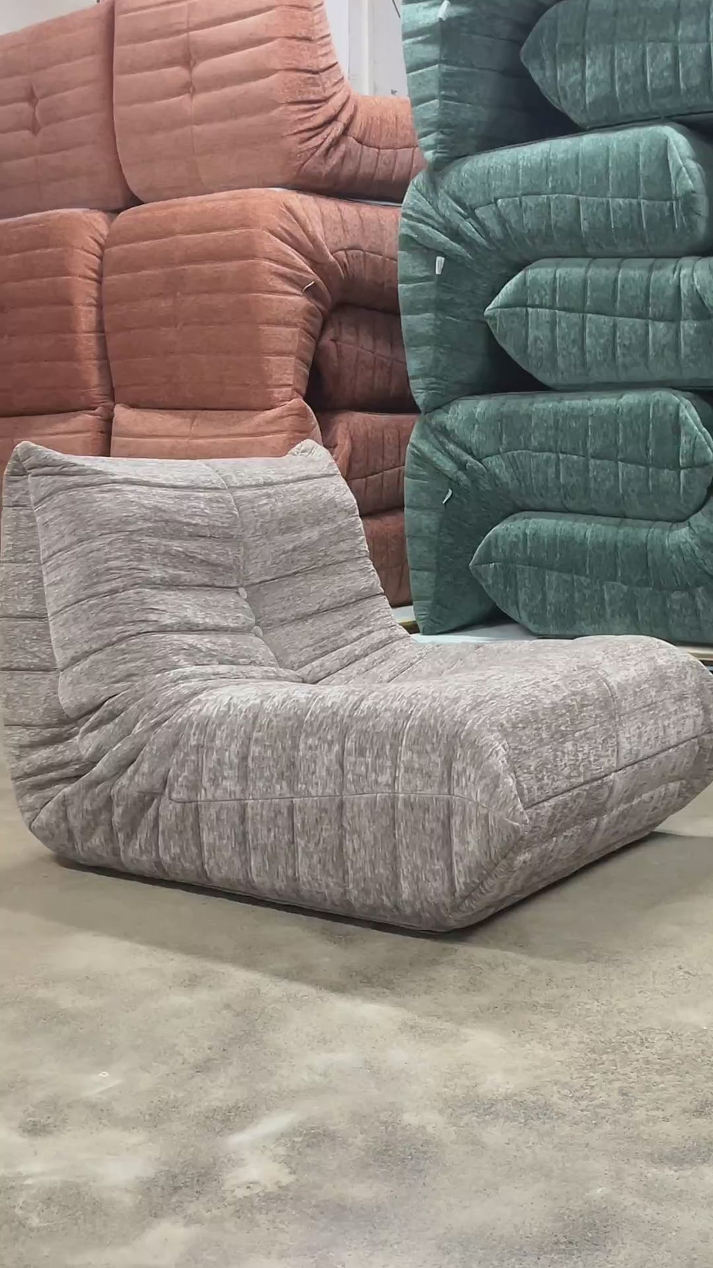 MOKU リーンロゼ風1人掛けソファー T205 圧縮ロールソファ 開封するとふくらんで元に戻るタイプ