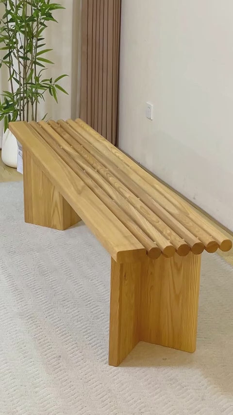 ベンチチェア P821  ホワイトアッシュFAS級天然無垢材